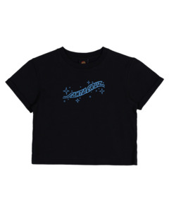 Santa Cruz 1: SANTA CRUZ - WINGED MOON STRIP CENTRE SHORT SLEEVE CR OFF BLACK