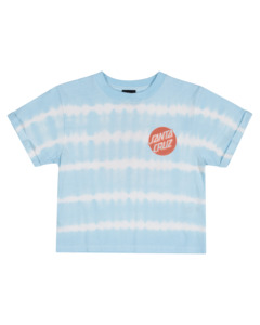 SANTA CRUZ - OTHER DOT REDUX SHORT SLEEVE CROP TEE AQUA TIE DYE