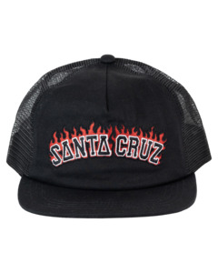 SANTA CRUZ - FLAMED COLLEGIATE ARCH TRUCKER CAP BLACK
