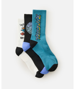 Christmas Gift Guide Under 30: RIP CURL - LOGO CREW SOCKS 3 PACK