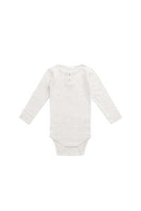 JAMIE KAY - ORGANIC COTTON MODAL LONG SLEEVE BODYSUIT OATMEAL MARLE