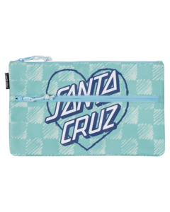 SANTA CRUZ - HEART DOT HOLLOW PENCIL CASE AQUA CHECK