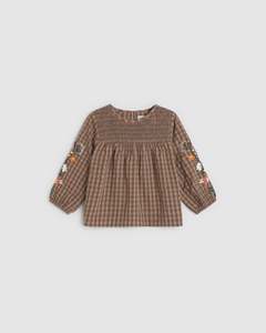 ALEX & ANT GIRLS - AMELIA TOP COFFEE/BLACK