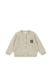 All Girls: KONGES SLØJD - BILLI KNIT CARDIGAN OFF WHITE MELANGE