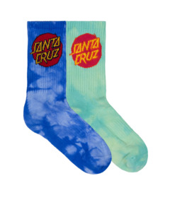 All Boys: SANTA CRUZ - CRUZ DYE CREW SOCK 2 PACK BLUE TEAL TDYE
