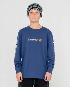 Boys Tee Shirts: RUSTY - JETSETTER LONG SLEEVE BOYS DARK BLUE