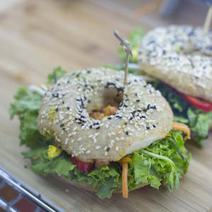 Lunch: Filled Sourdough Bagel