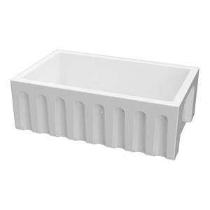 Rigolo 750 Butler Sink | Gloss White | Fluted Edge