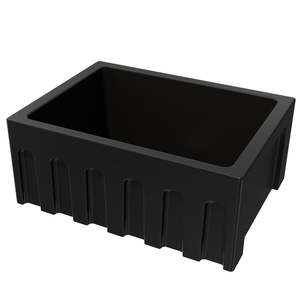 Rigolo 610 Butler Sink | Matt Black | Fluted Edge
