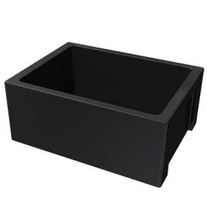 Rigolo 610 Butler Sink | Matt Black | Flat Edge