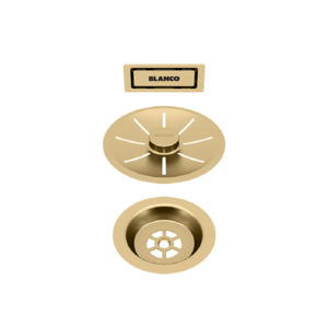 Basket Wastes: Blanco Single Bowl Waste Kit | Satin Gold