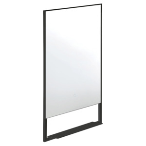 Mirror Cabinet Bathroom Mirror: Frame 500 Rectangle LED Mirror with Shelf | Black
