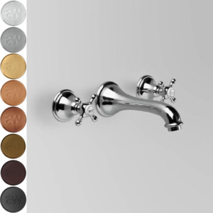 Low Uneven Pressure Wall Mounted Basin Taps: Astra Walker Edwardian Wall Set