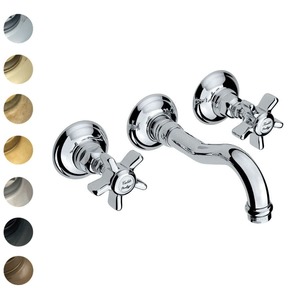 Nicolazzi Regal 3 Hole Wall Mount Basin Mixer