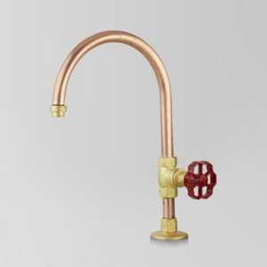Low Uneven Pressure Bench Mounted Basin Taps: Astra Walker Eden Pillar Tap | Red Handle