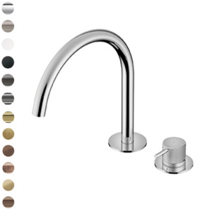 Modern Kitchen Taps: Buddy X Round 2 Hole Basin Mixer Swivel Spout