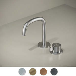 Outdoor Tapware And Showers: Piet Boon PB Set 11 Micro | Deck Mounted Mixer with Small Swivel Spout
