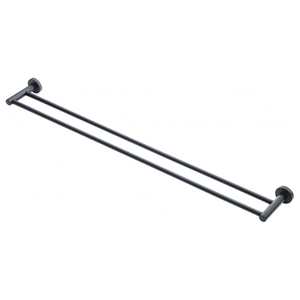 Heirloom Aura Double Towel Rail 800mm | Black