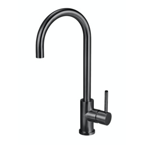 Modern Kitchen Taps: Mercer Aurora Gooseneck Mixer | Gunmetal