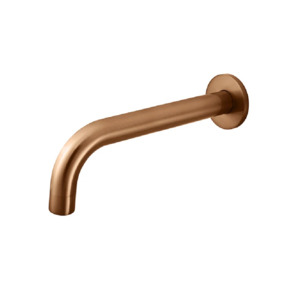 Wall Mounted Spouts: Meir Round Curved Spout 200mm | Lustre Bronze