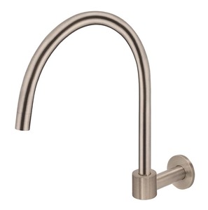 Meir Round High-Rise Swivel Wall Spout | Champagne