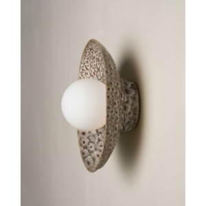 Robert Gordon Dish Wall Sconce Light | White Ochre