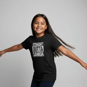 Apparel: Kids Unisex Cotton Tee - Straight Outta Samoa- AU/NZ