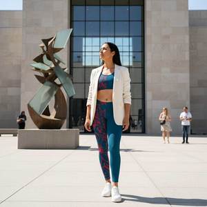 IslandFlex Mid-Rise Leggings - Bloom Winterberry Blue - AU/NZ/USA