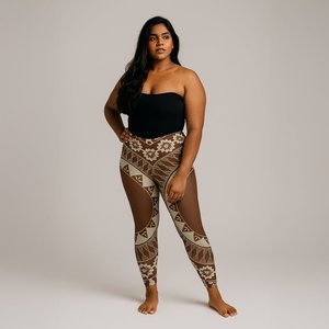 PasifikaOne Mid-Rise Leggings - Fiji Brown - AU/NZ/USA
