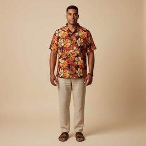 KoaTech™ - Hawaiian Button-Down Shirt - Lalomanu Ember - AU/NZ/USA