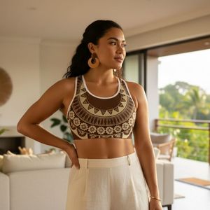 PasifikaOne Seamless Sports Bra - Fiji Brown - AU/NZ/USA