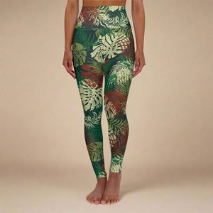 IslandRise High-Waisted Leggings - Tafatafa Greens - USA