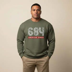 In Stock: Unisex Heavy Sweatshirt - American Samoa 684 - Personalized - USA