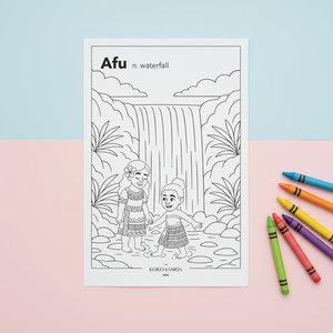 Downloadable Learn and Colour Sheet - Afu - AU/NZ/USA
