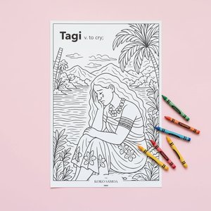 Downloadable Learn and Colour Sheet - Tagi - AU/NZ/USA