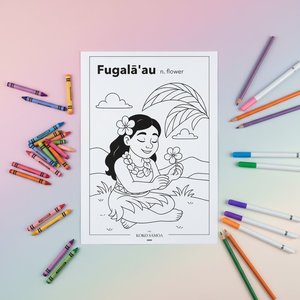 Downloadable Learn and Colour Sheet - Fugalā'au - AU/NZ/USA