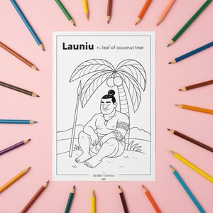 Downloadable Learn and Colour Sheet - Launiu - AU/NZ/USA