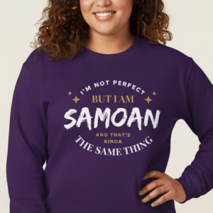 Apparel: Unisex Heavy Sweatshirt - Not Perfect But Samoan - Personalized - USA