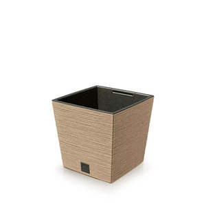 Garden Pots And Planters: Prosperplast FURU Square Low Eco Wood Garden Pot - 295mm (w) x 295 (l) x 290mm (h)