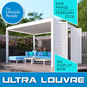 Louvre Pergolas: TLP Ultra 5mx4mx2.5m Louvre Pergola LED - Manual - Free Standing