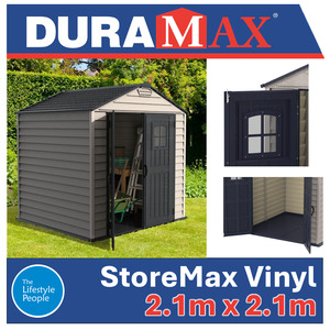 On Sale: DuraMax StoreMax PLUS Vinyl Shed - 2.1 m x 2.1 Kitset