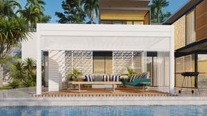 TLP Elite Manual Outdoor Track Blinds with pelmet - 5m side