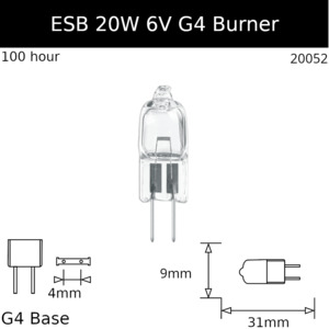 ESB 6V 20W G4 M/33 Osram code 64250