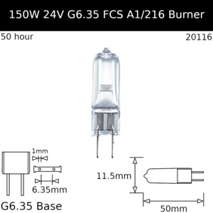 FCS 24V 150W G6.35 A1/216 - Osram Code 64640