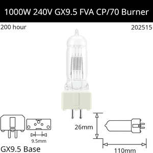 FVA 1000W 240V GX9.5 CP/70 - Osram Code 64745