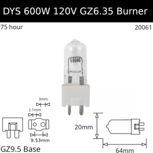 DYS 120V 600W GZ9.5 - Osram 54836