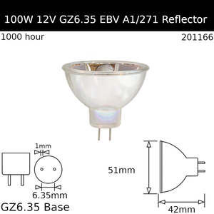 Reflector: EBV 100W 12V GZ6.35 A1/271 - Osram Code 64637