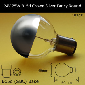 25W 24V SBC Silver Crown/Bowl Top Fancy Round