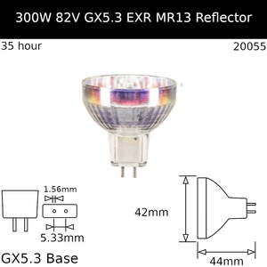 Reflector: EXR 300W 82V GX5.3 MR13 - Osram Code 54392