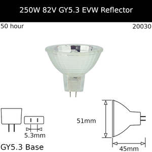 EVW 250W 82V GY5.3 - Osram Code 93505